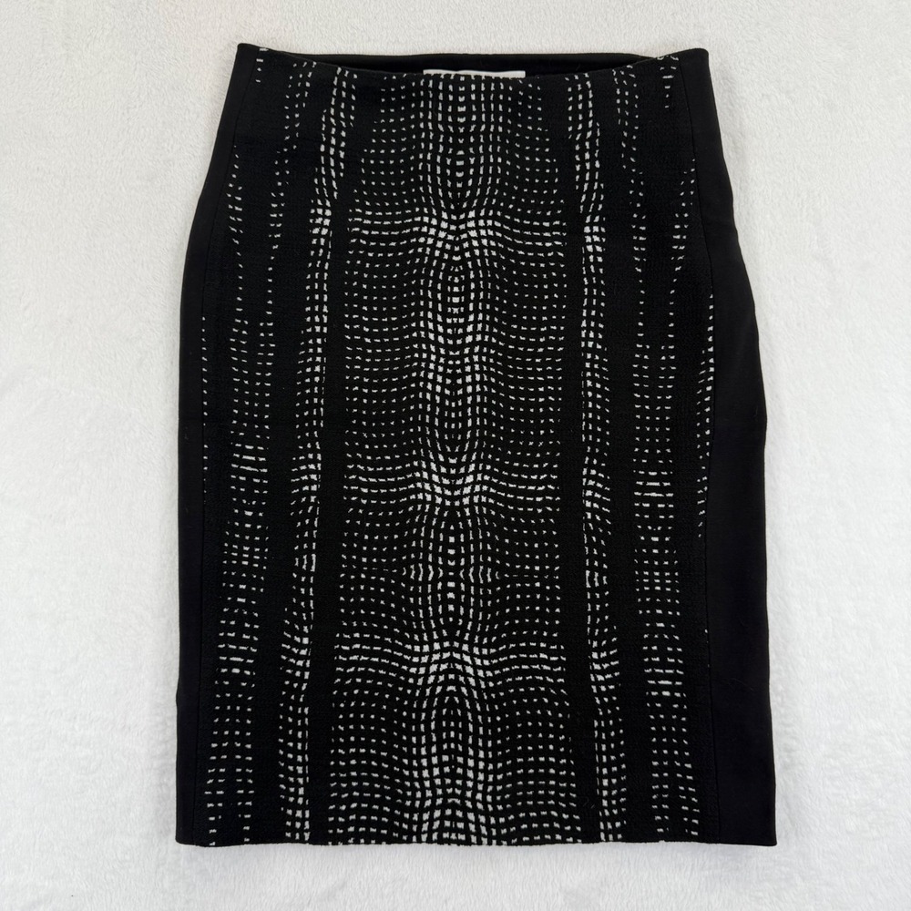 Diane von Furstenberg DVF Skirt Size 6‎ Black White Pencil Career Office